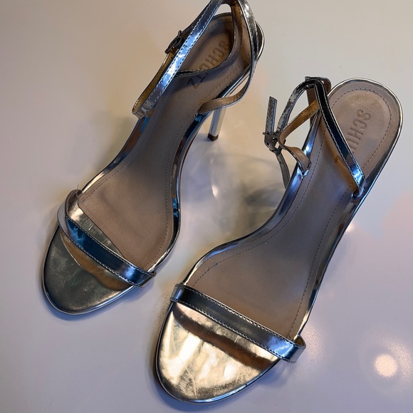 SCHUTZ Shoes - SCHUTZ Joenn Silver Strappy Heels